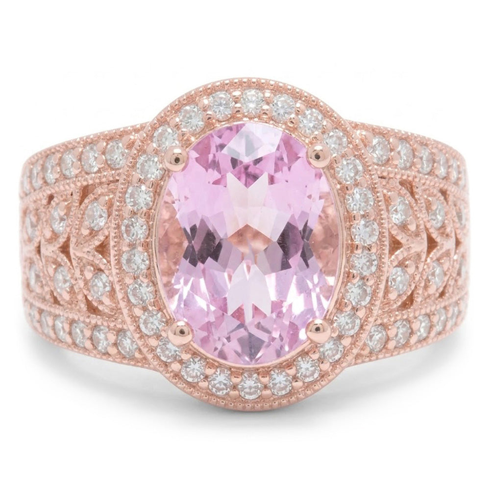 Natural Kunzite Ring 15ct - Rose Gold 14K