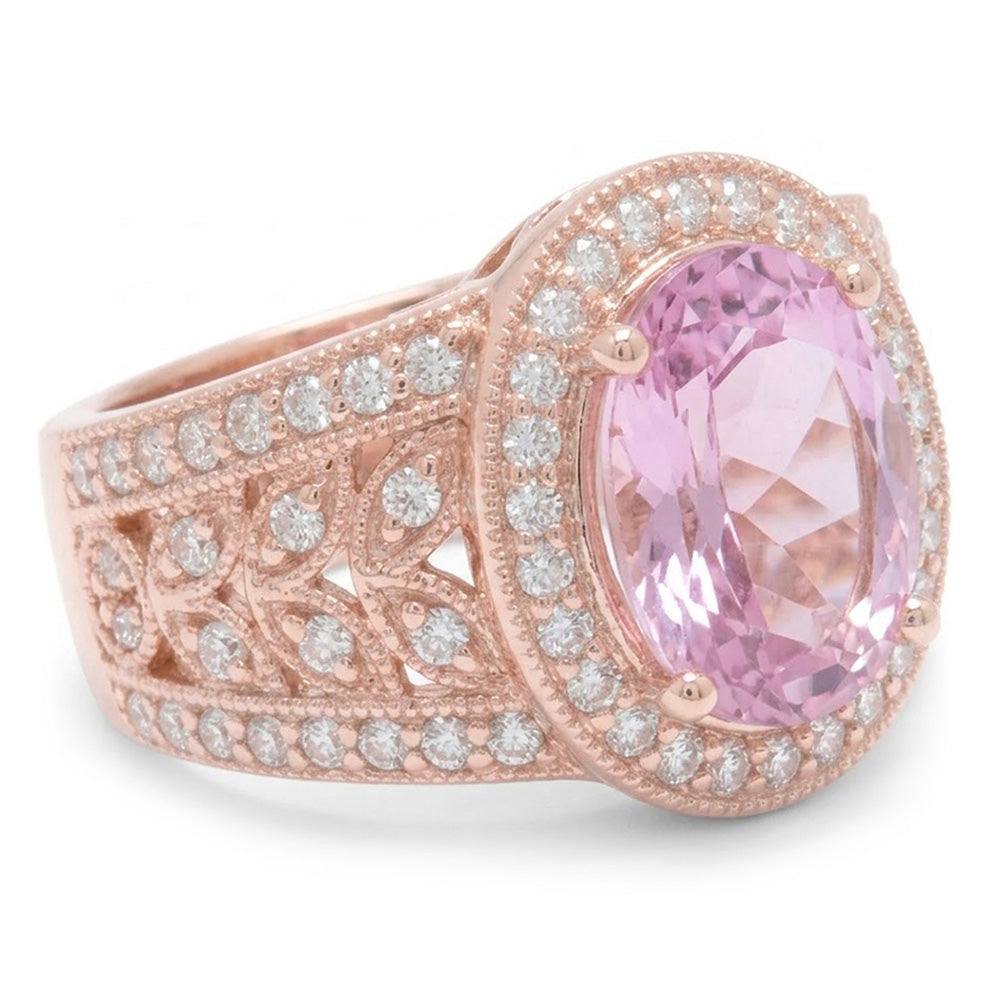 Natural Kunzite Ring 15ct - Rose Gold 14K