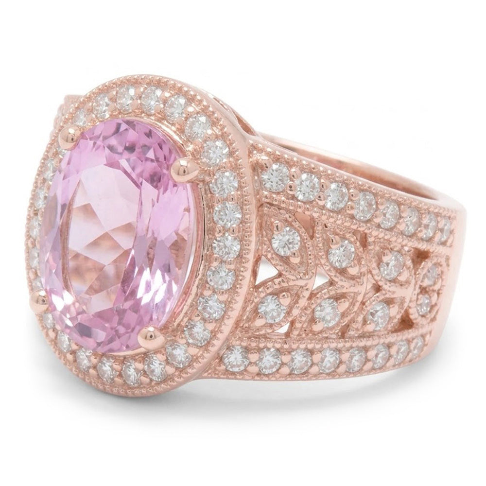 Natural Kunzite Ring 15ct - Rose Gold 14K