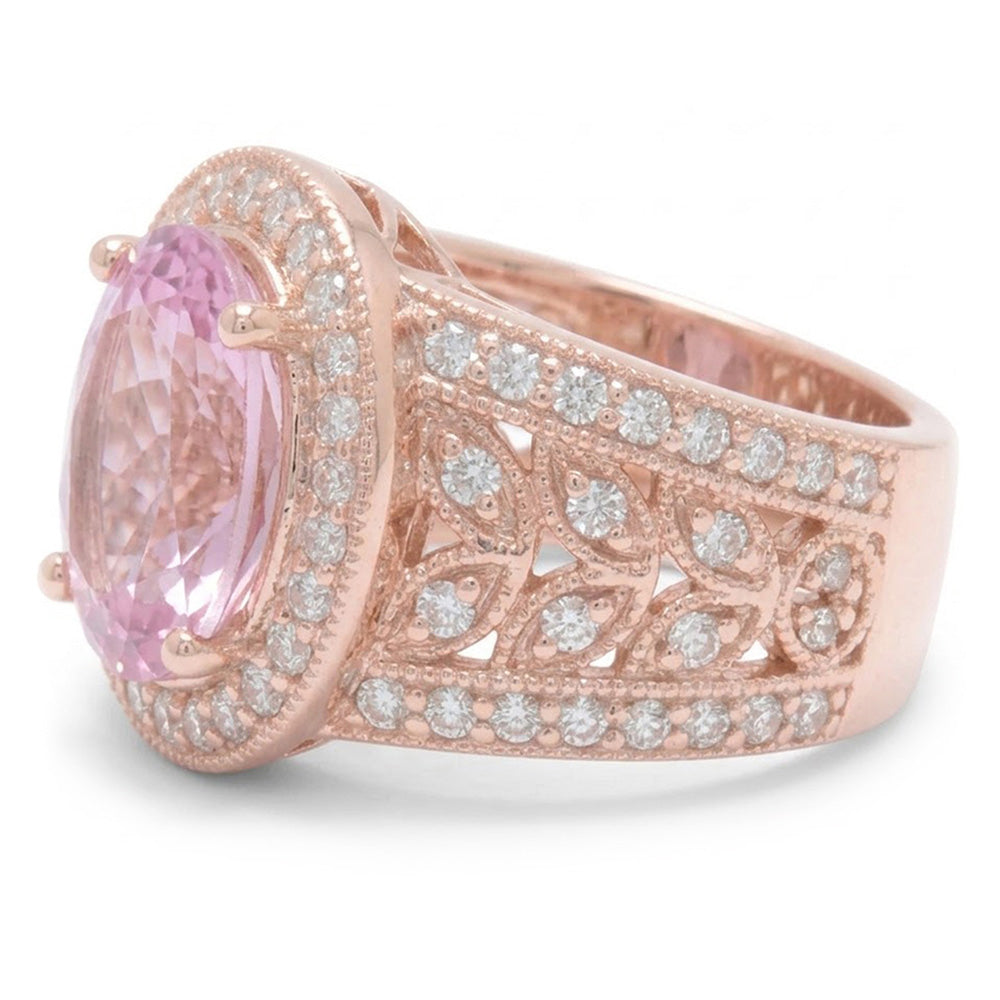 Natural Kunzite Ring 15ct - Rose Gold 14K