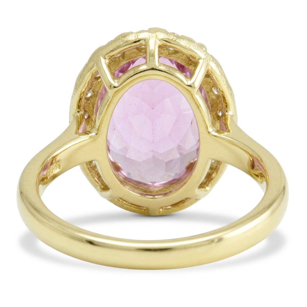 Natural Kunzite Ring 16ct - Yellow Gold 14K