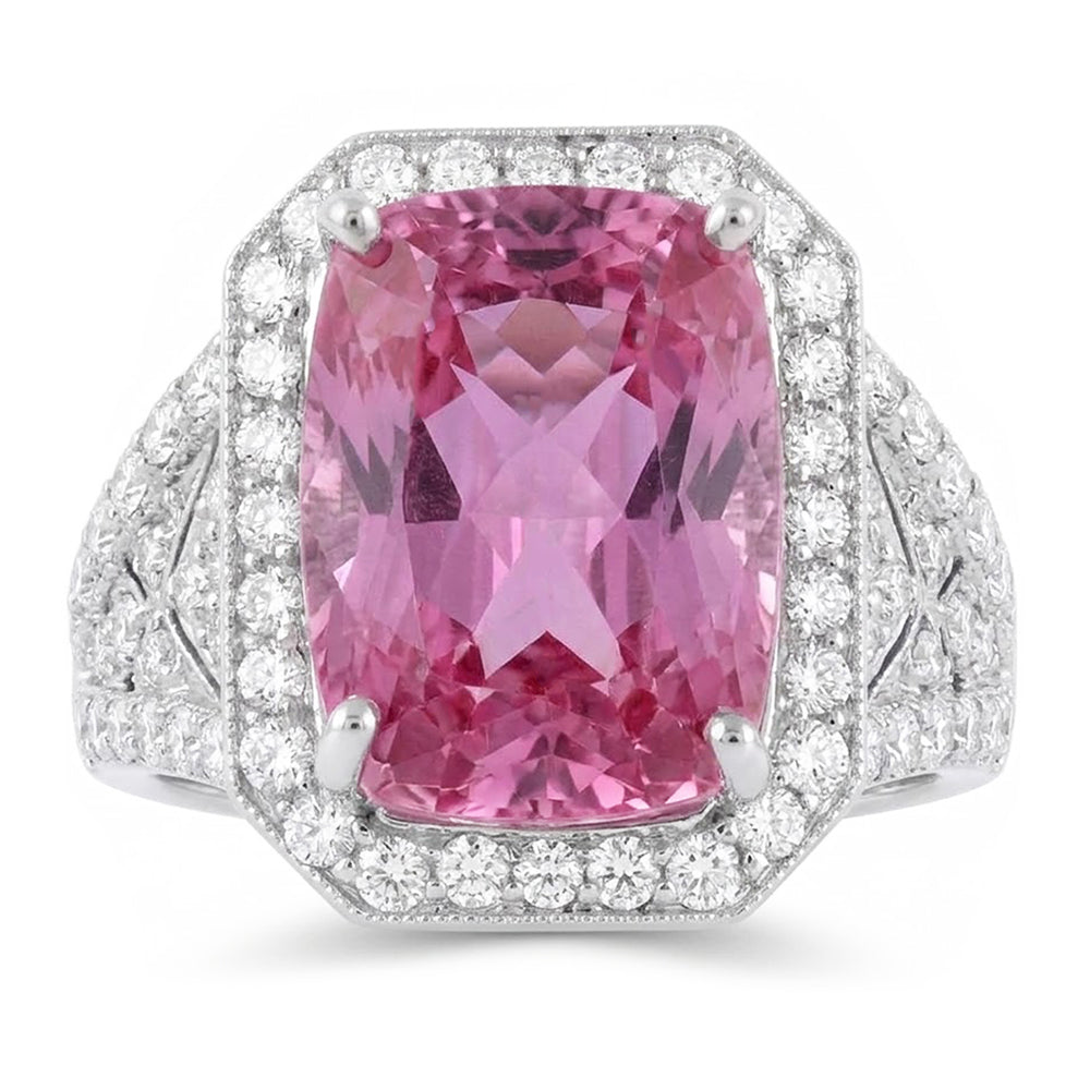 Natural Kunzite Ring 18.35ct - White Gold 14K