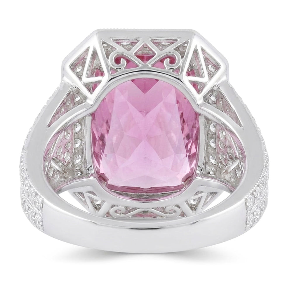 Natural Kunzite Ring 18.35ct - White Gold 14K