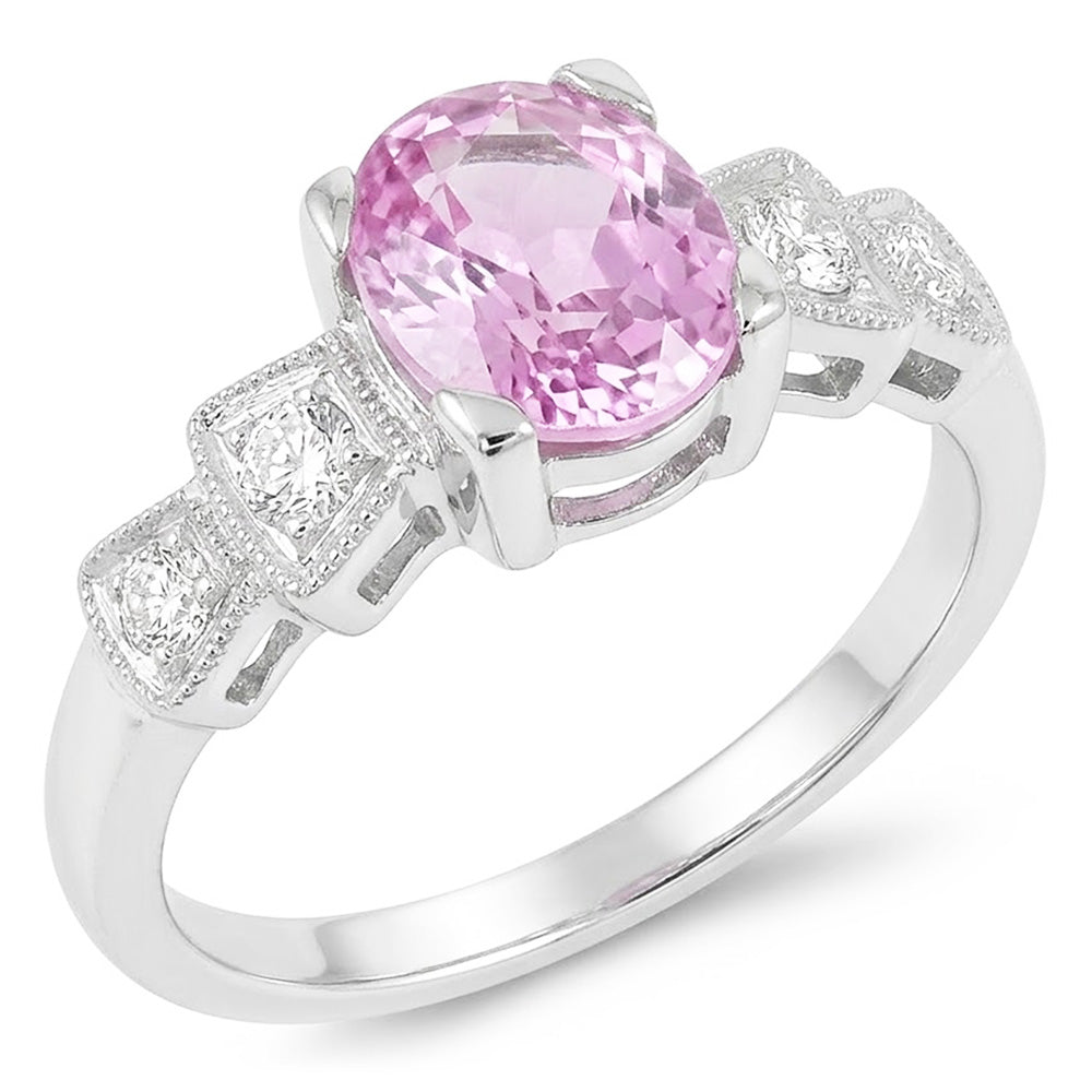 Natural Kunzite Ring 18.50ct - White Gold 14K