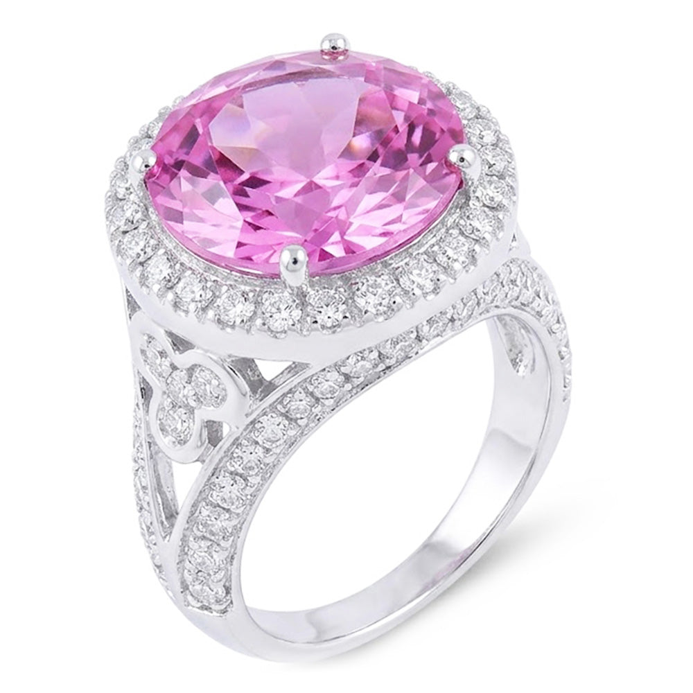 Natural Kunzite Ring 18.50ct - White Gold 14K