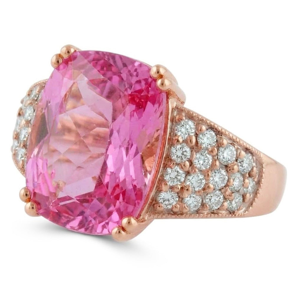 Natural Kunzite Ring 18.85ct - Rose Gold 14K
