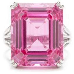 Natural Kunzite Ring 18ct - White Gold 14K