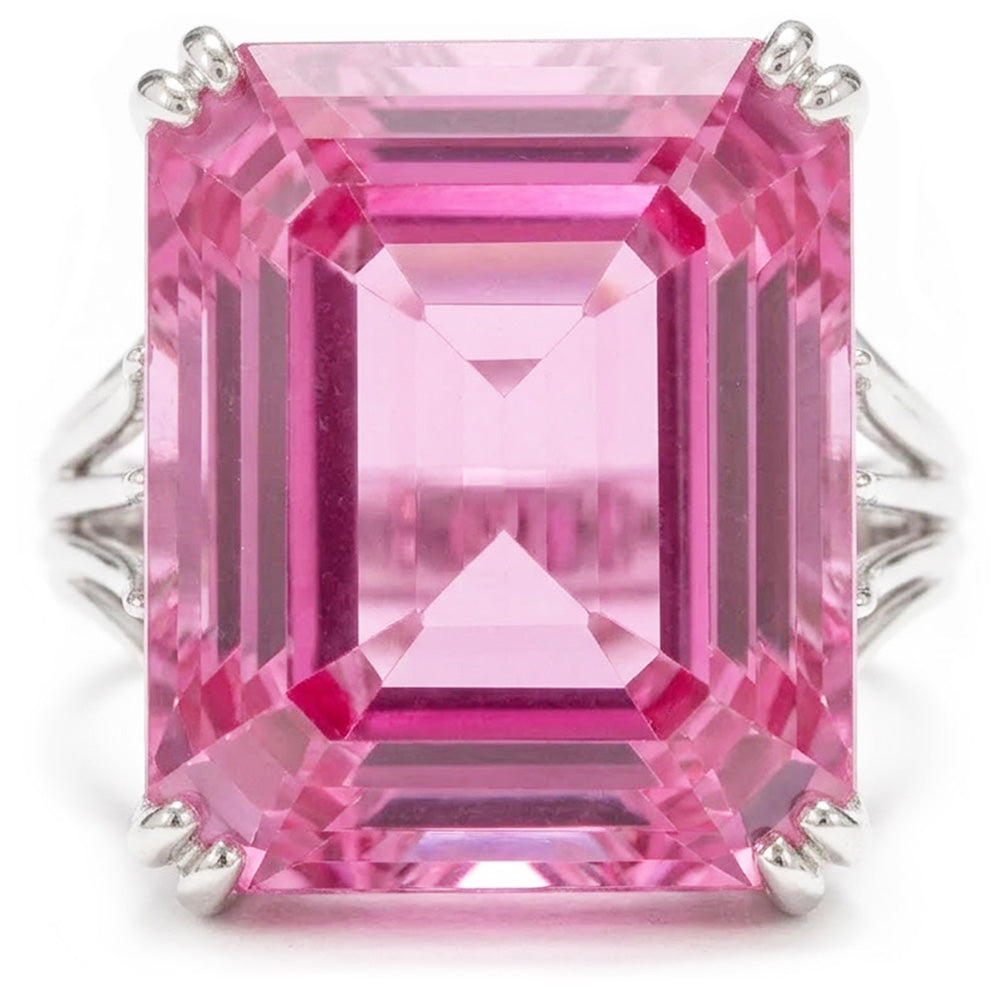 Natural Kunzite Ring 18ct - White Gold 14K