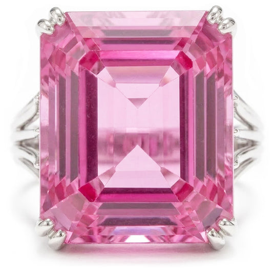 Natural Kunzite Ring 18ct - White Gold 14K