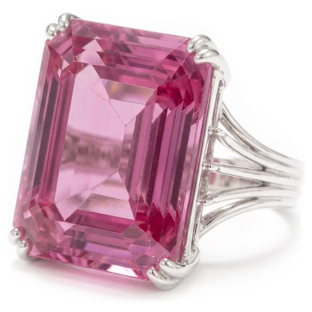 Natural Kunzite Ring 18ct - White Gold 14K
