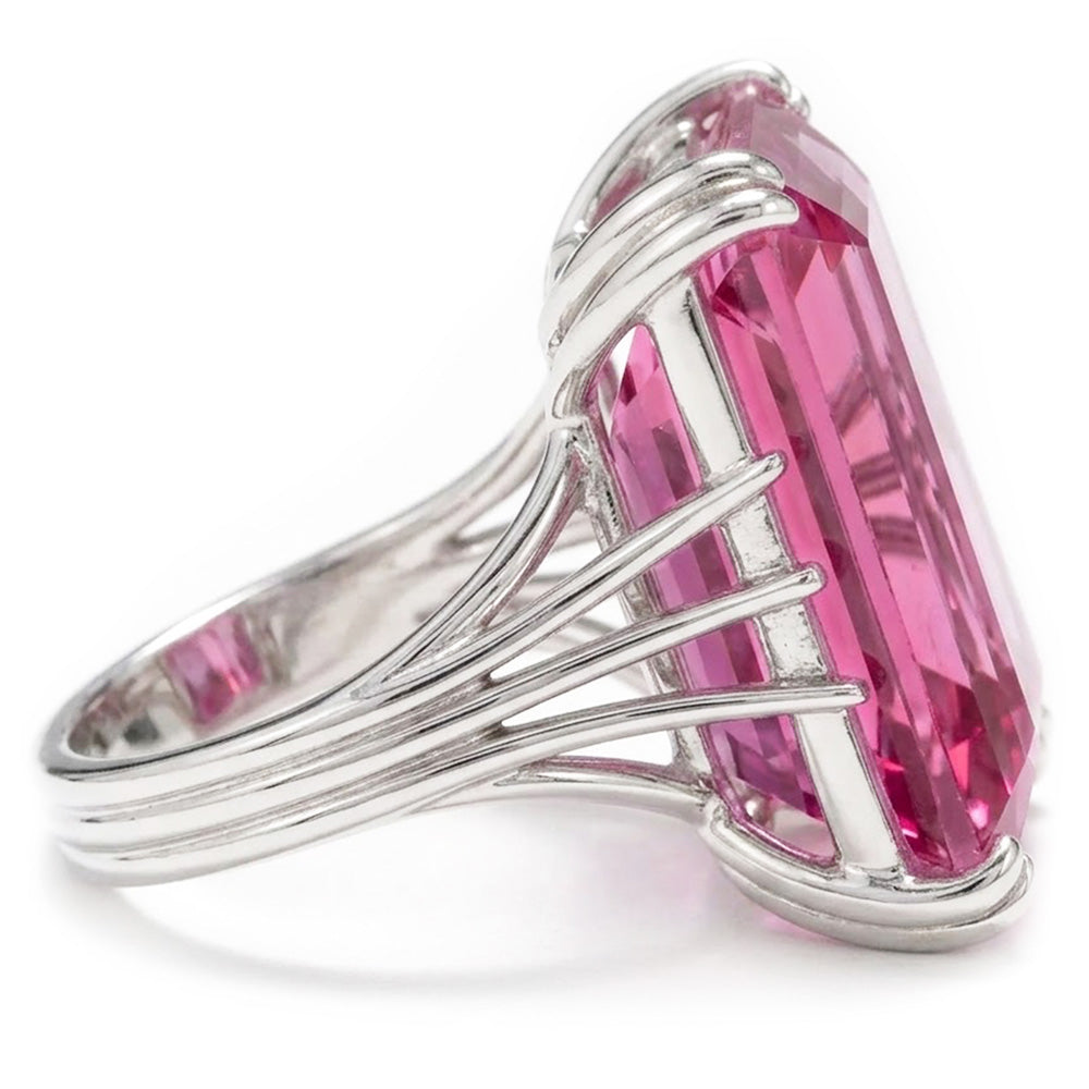 Natural Kunzite Ring 18ct - White Gold 14K