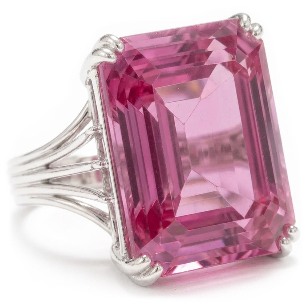 Natural Kunzite Ring 18ct - White Gold 14K
