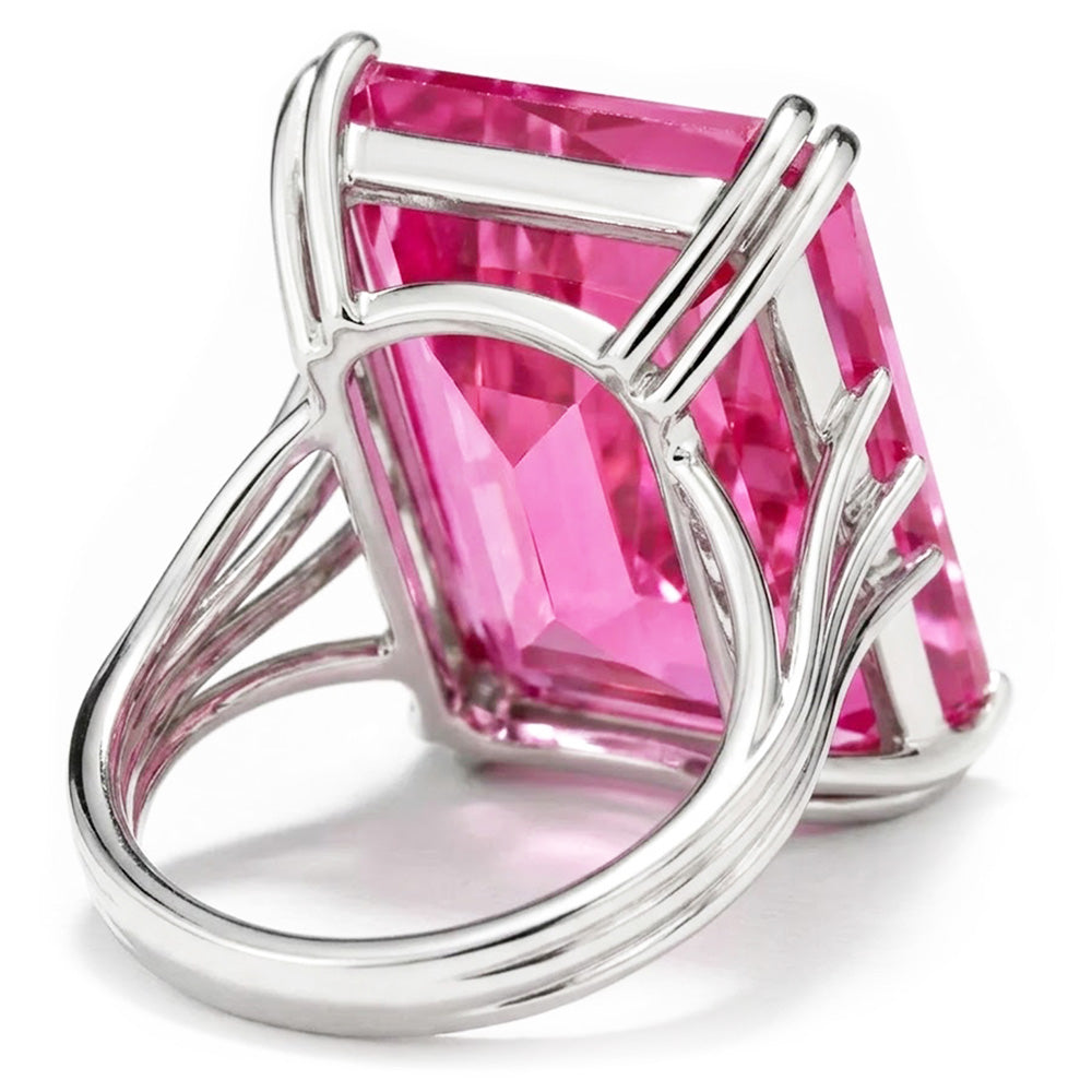 Natural Kunzite Ring 18ct - White Gold 14K
