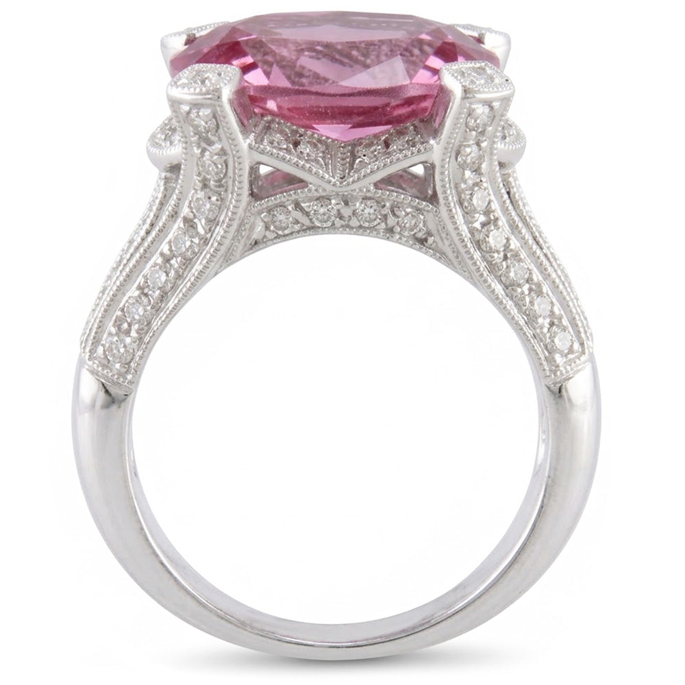 Natural Kunzite Ring 21ct - White Gold 14K