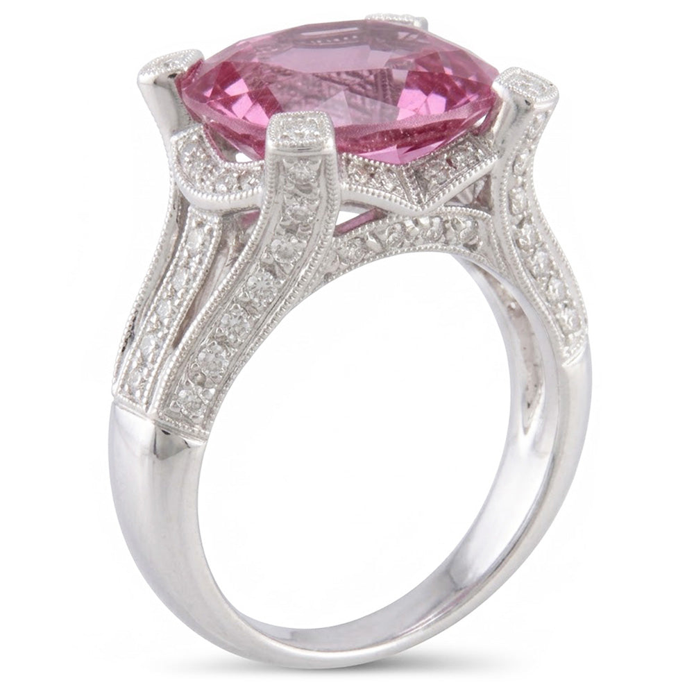 Natural Kunzite Ring 21ct - White Gold 14K