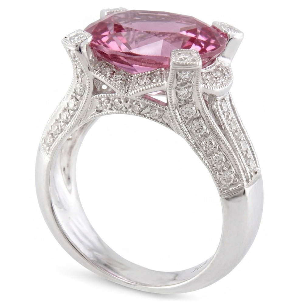 Natural Kunzite Ring 21ct - White Gold 14K