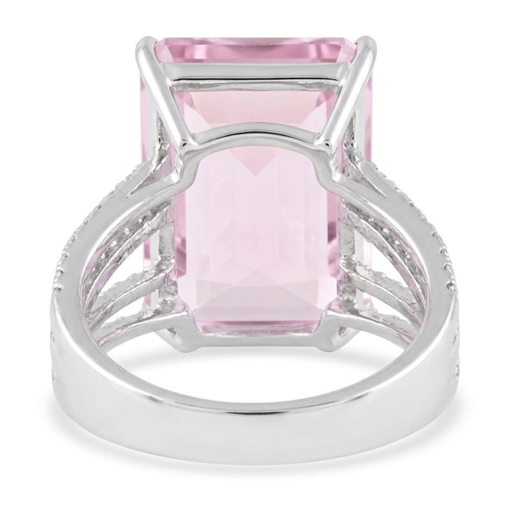 Natural Kunzite Ring 22ct - White Gold 14K