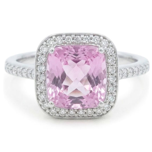 Natural Kunzite Ring 24.90ct - White Gold 14K