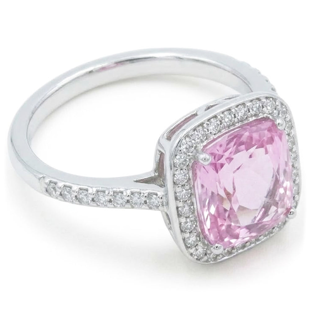 Natural Kunzite Ring 24.90ct - White Gold 14K