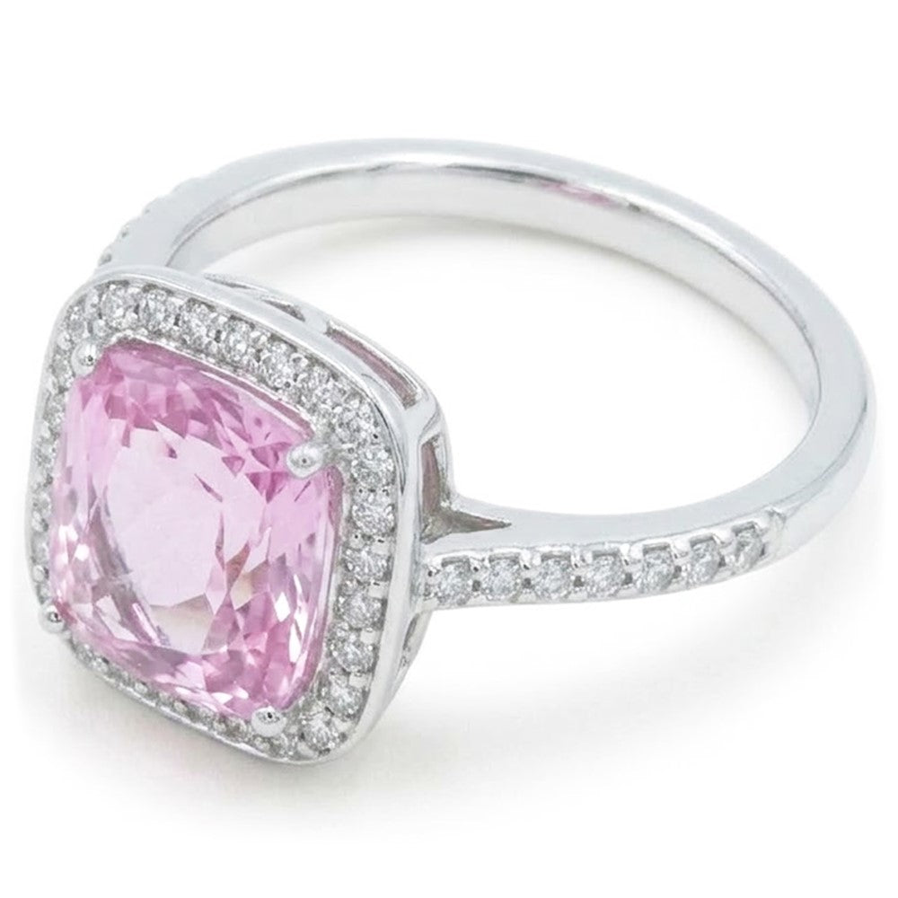 Natural Kunzite Ring 24.90ct - White Gold 14K