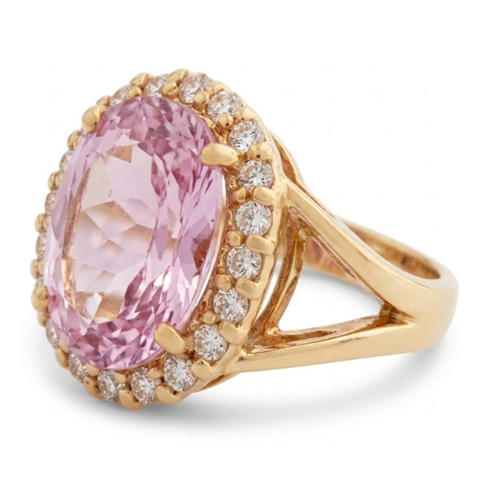 Natural Kunzite Ring 25.75ct - Yellow Gold 14K