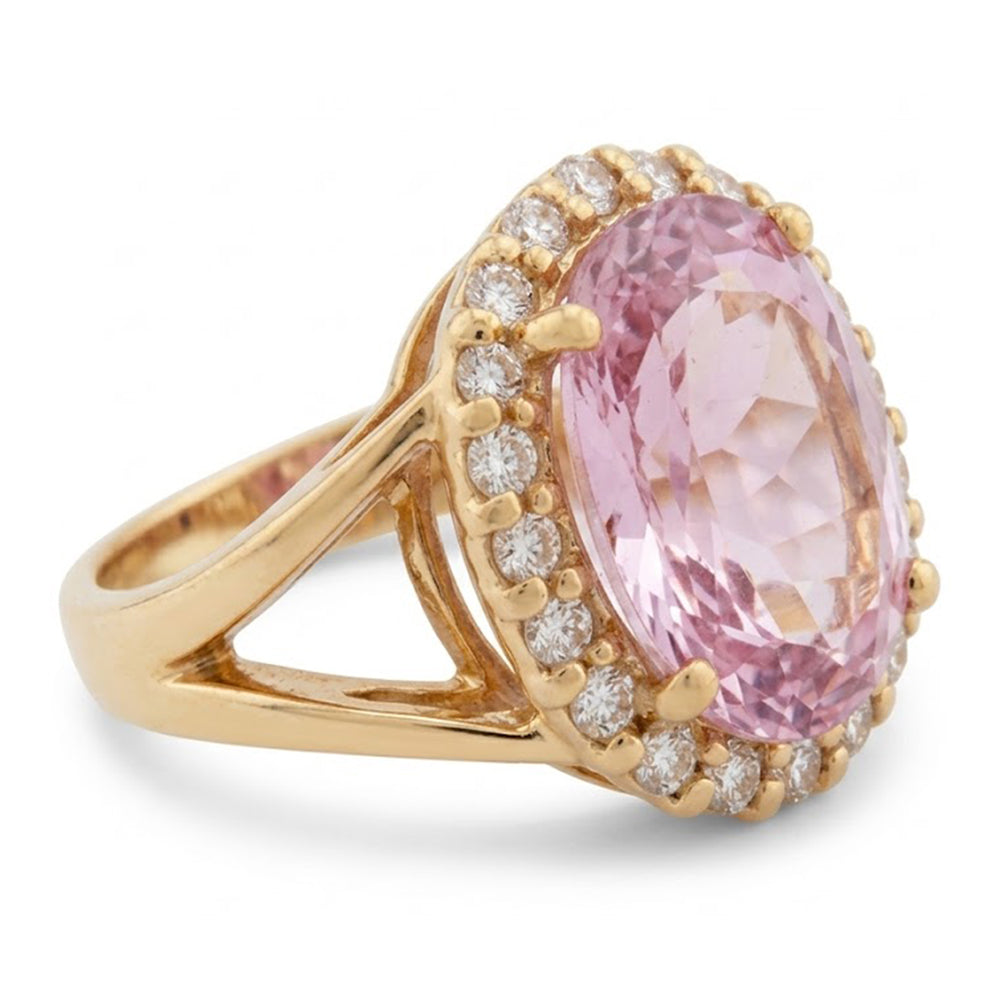 Natural Kunzite Ring 25.75ct - Yellow Gold 14K