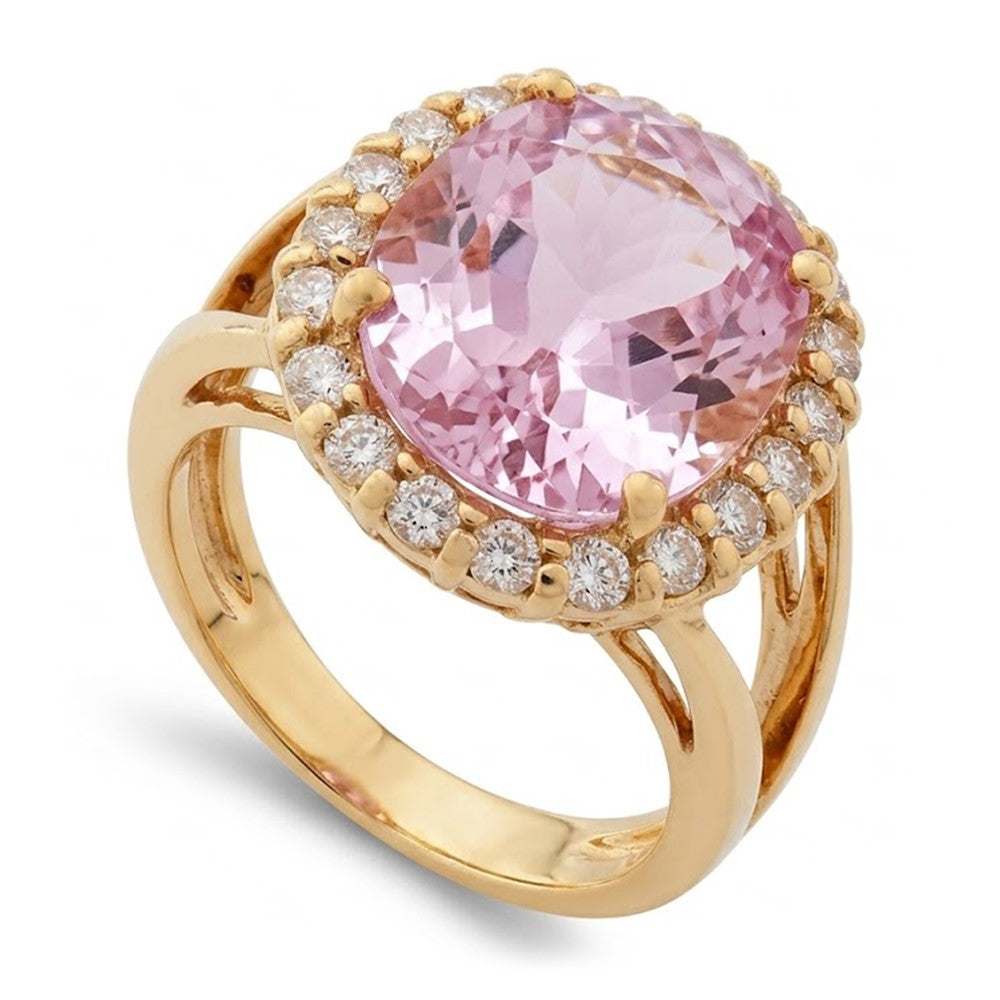 Natural Kunzite Ring 25.75ct - Yellow Gold 14K