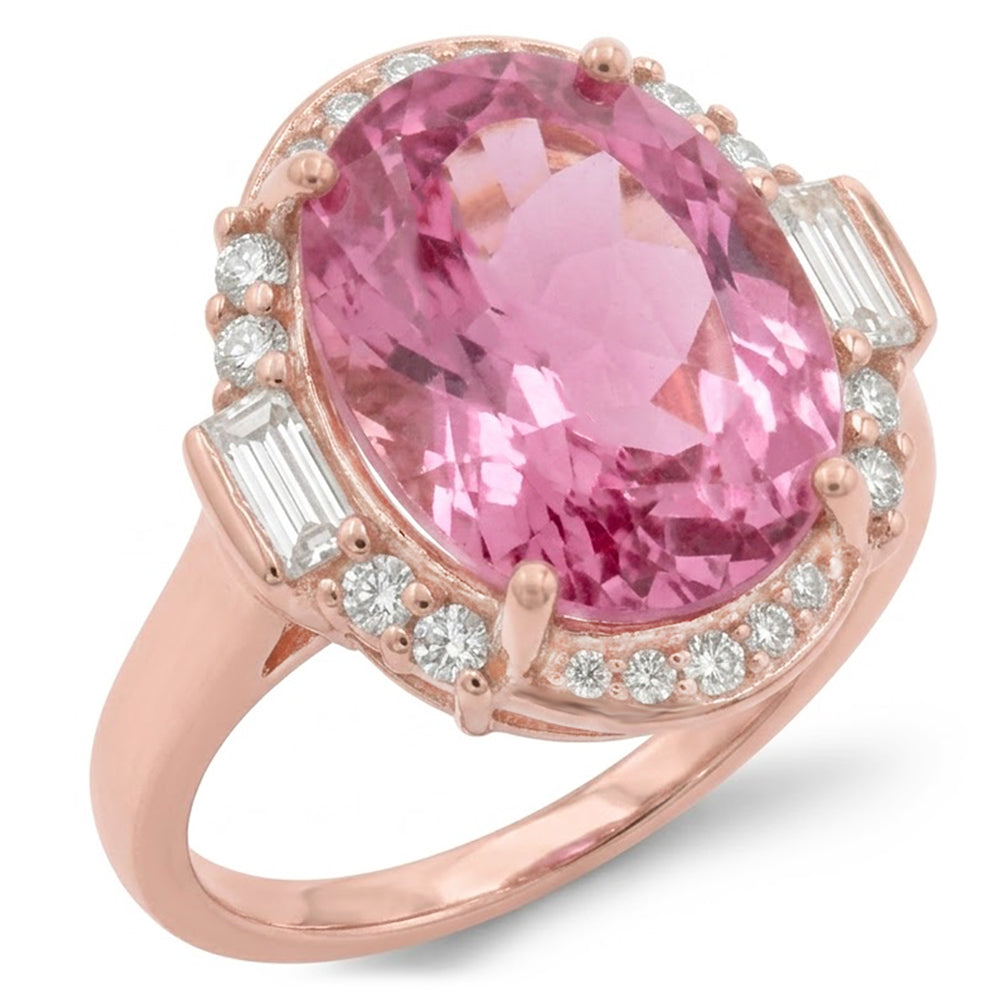 Natural Kunzite Ring 26ct - Rose Gold 14K