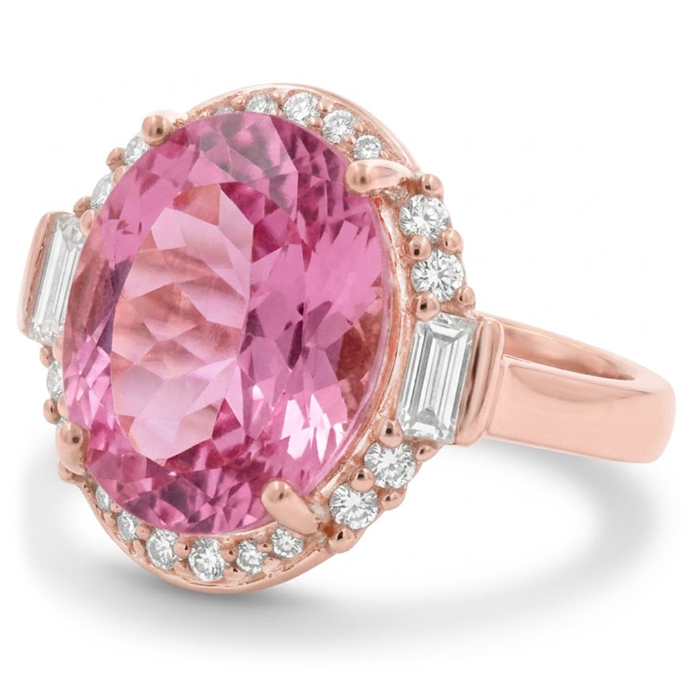 Natural Kunzite Ring 26ct - Rose Gold 14K
