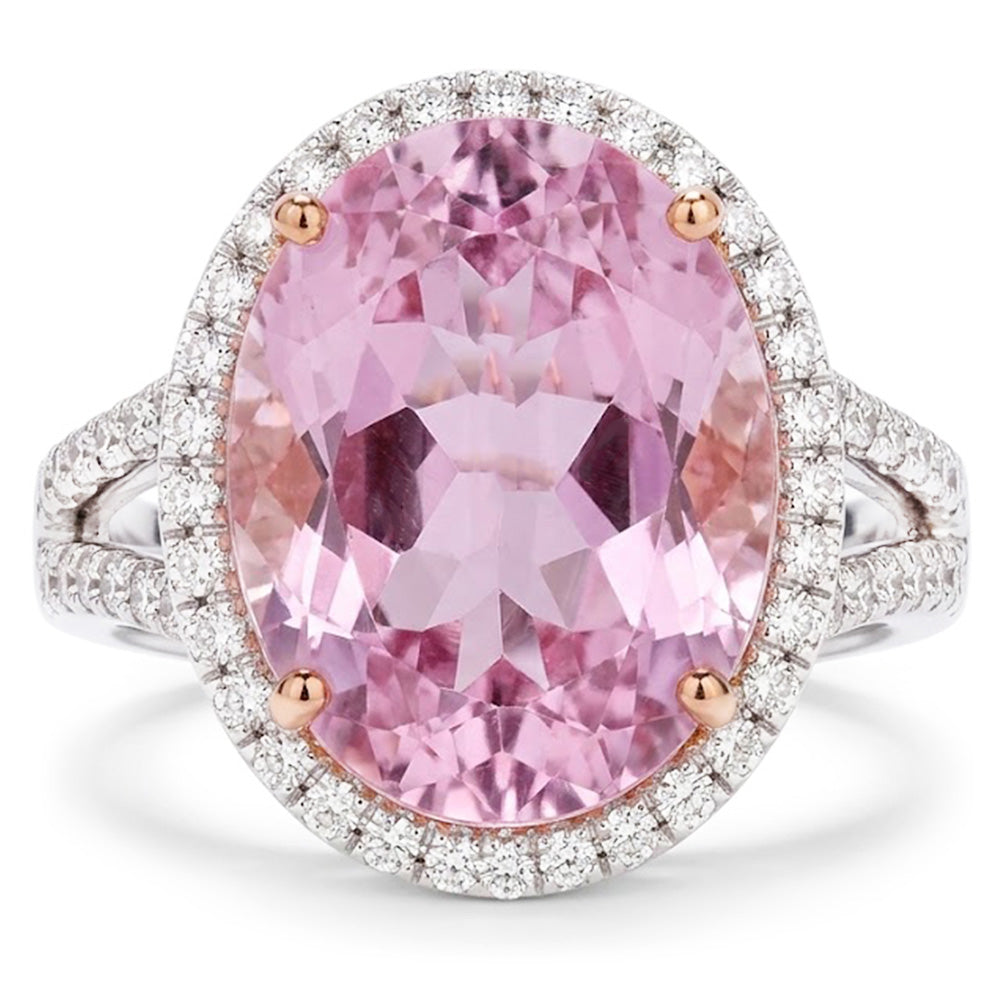 Natural Kunzite Ring 28.50ct - Rose Gold 14K