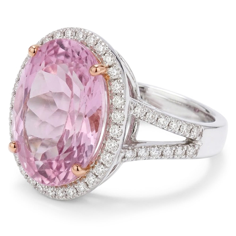 Natural Kunzite Ring 28.50ct - Rose Gold 14K