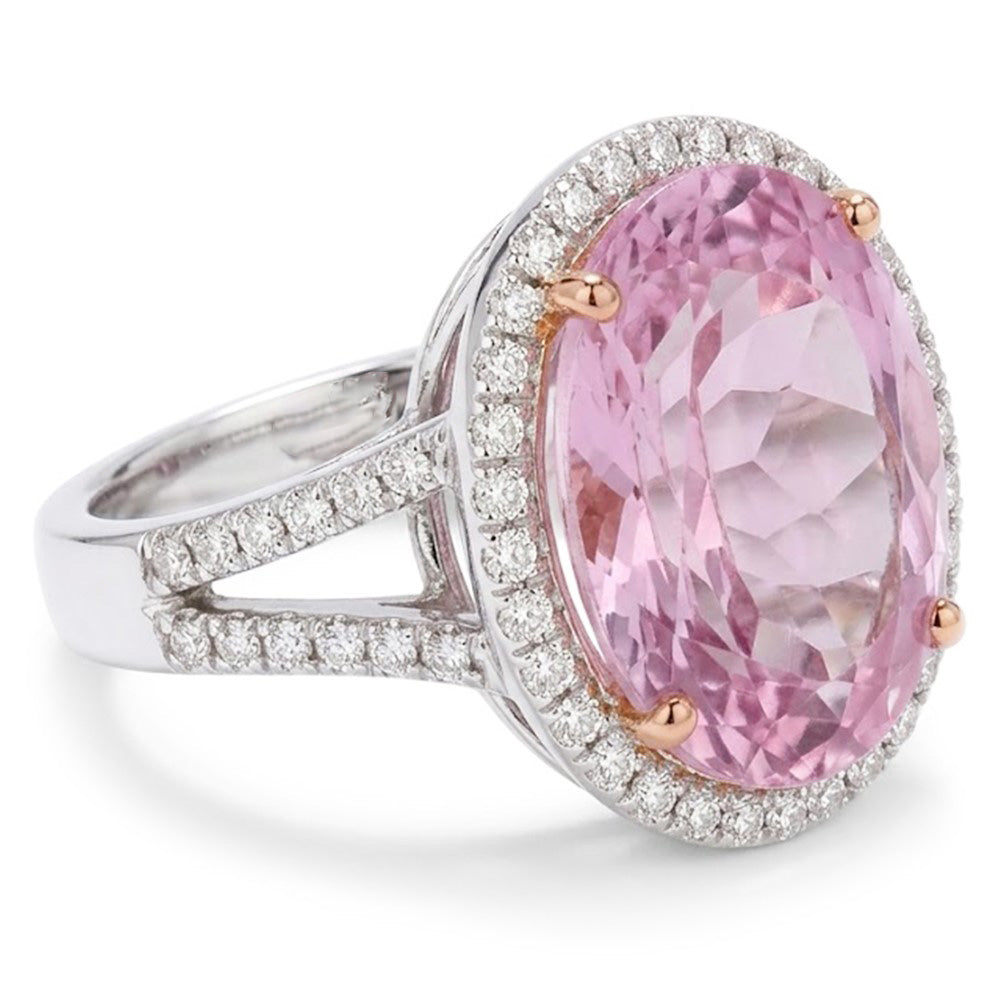 Natural Kunzite Ring 28.50ct - Rose Gold 14K