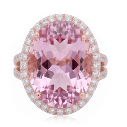 Natural Kunzite Ring 29.75ct - Rose Gold 14K