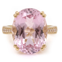 Natural Kunzite Ring 37.65ct - Yellow Gold 14K