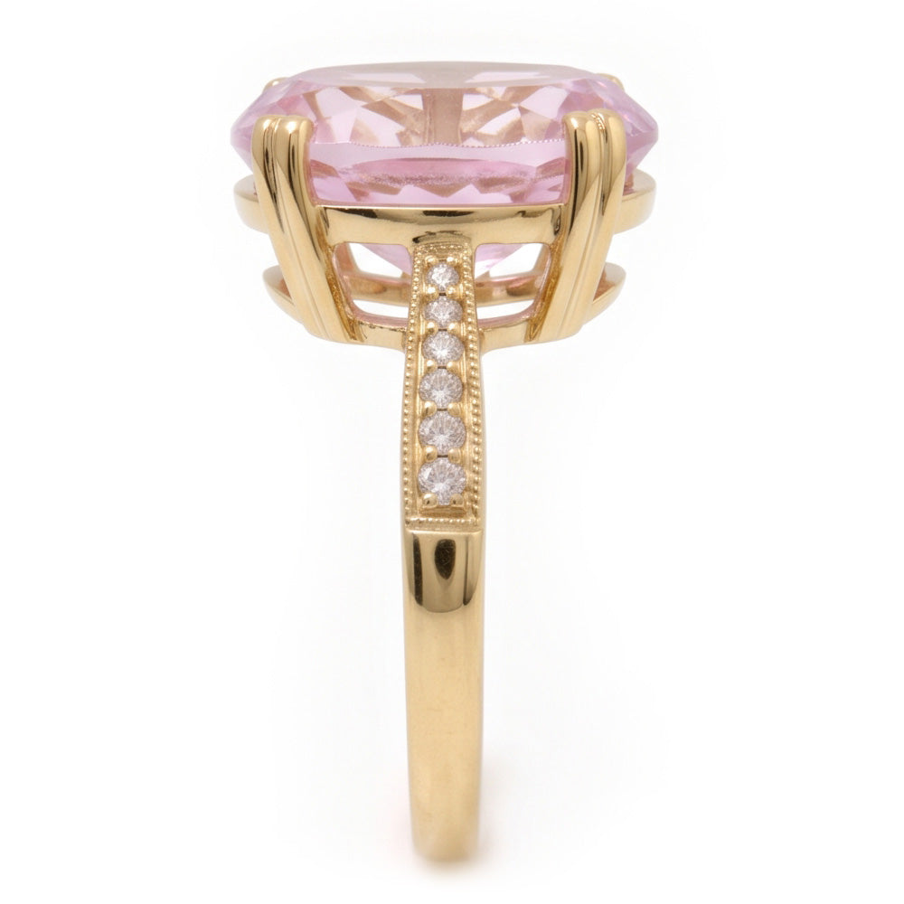 Natural Kunzite Ring 37.65ct - Yellow Gold 14K