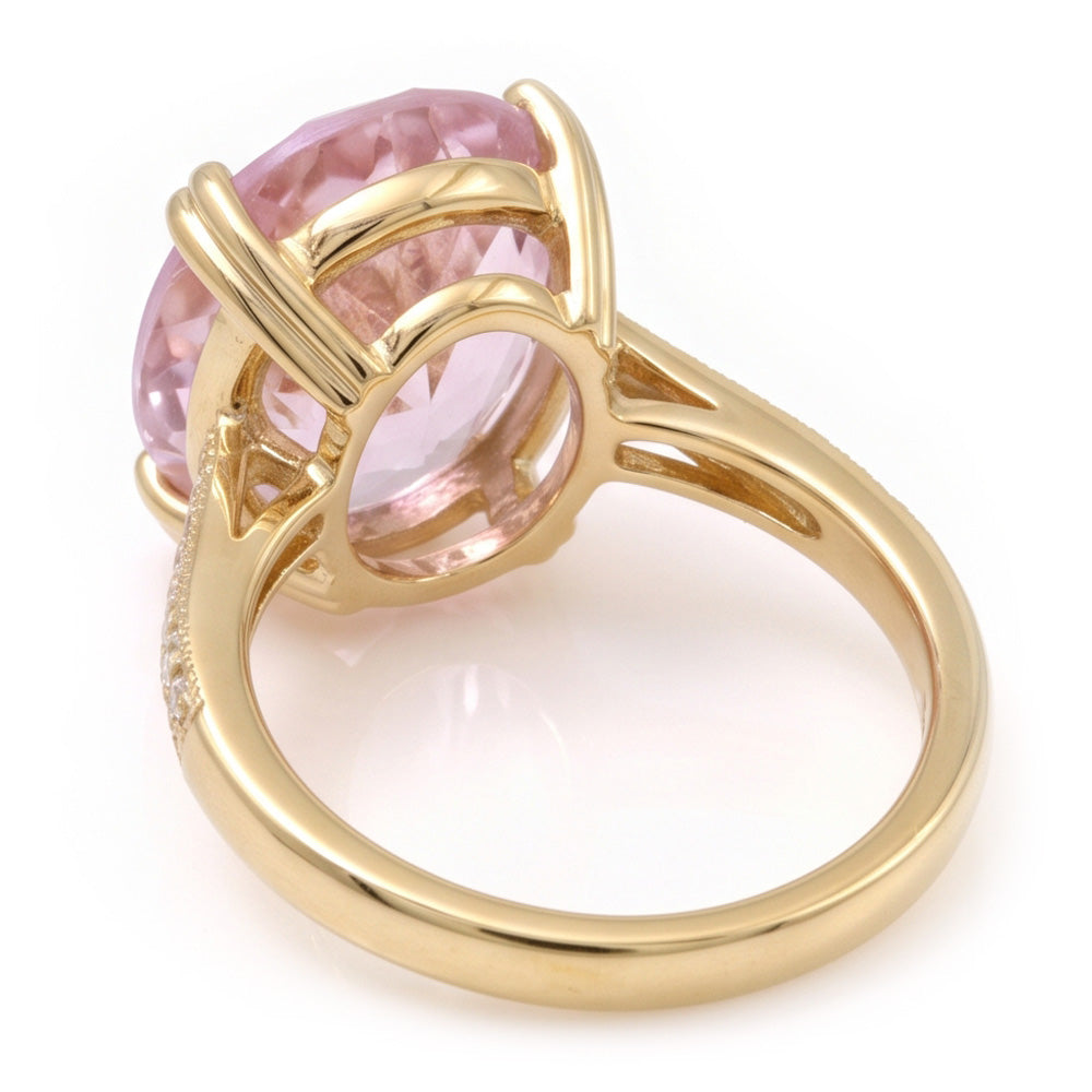 Natural Kunzite Ring 37.65ct - Yellow Gold 14K