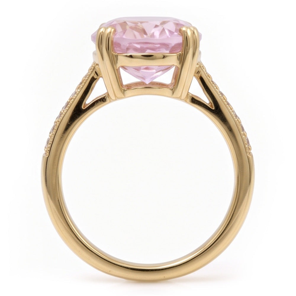 Natural Kunzite Ring 37.65ct - Yellow Gold 14K