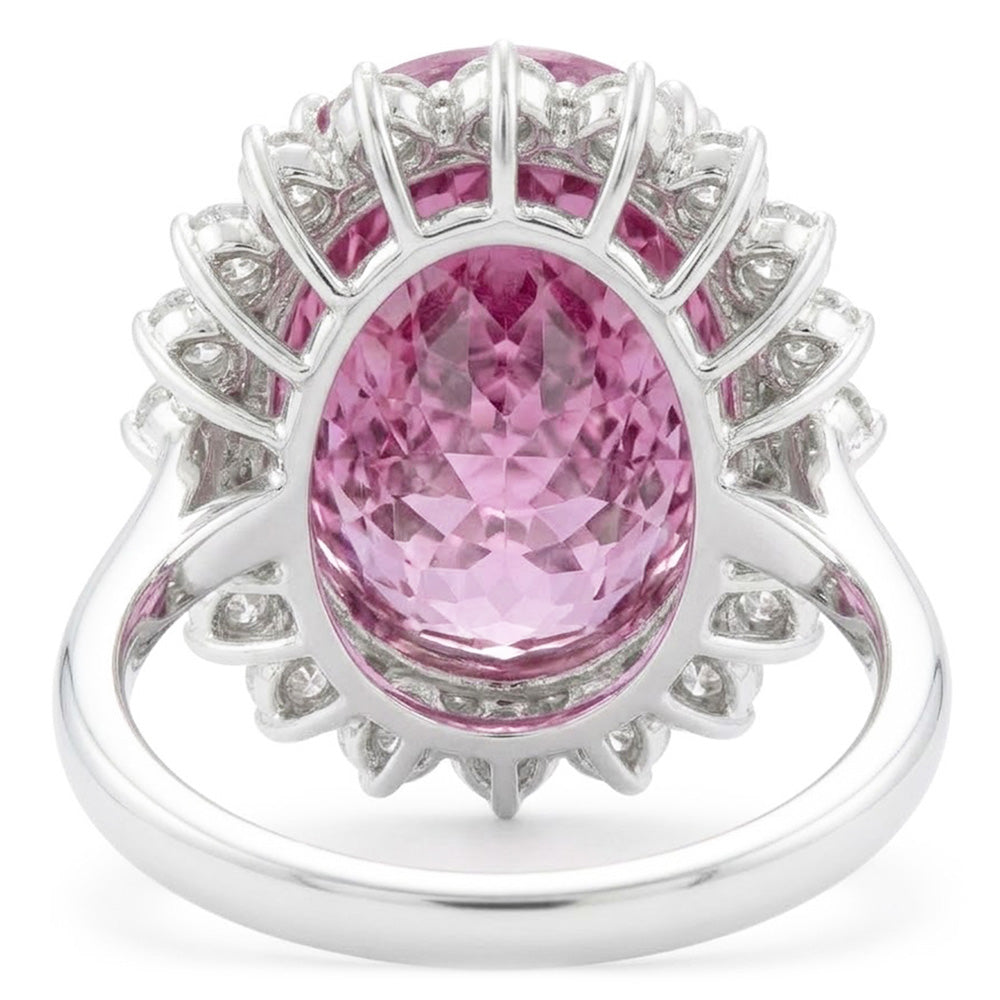 Natural Kunzite Ring 41.50ct - White Gold 14K