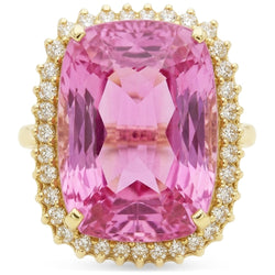 Natural Kunzite Ring 44.35ct - Yellow Gold 14K