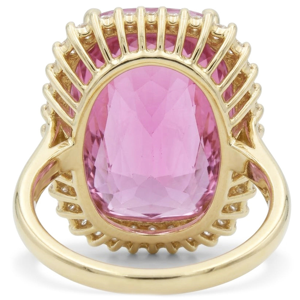 Natural Kunzite Ring 44.35ct - Yellow Gold 14K