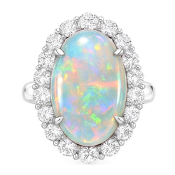 Natural Opal Ring 12.50ct - White Gold 14K