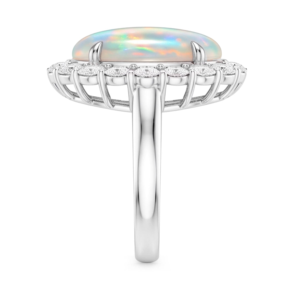Natural Opal Ring 12.50ct - White Gold 14K