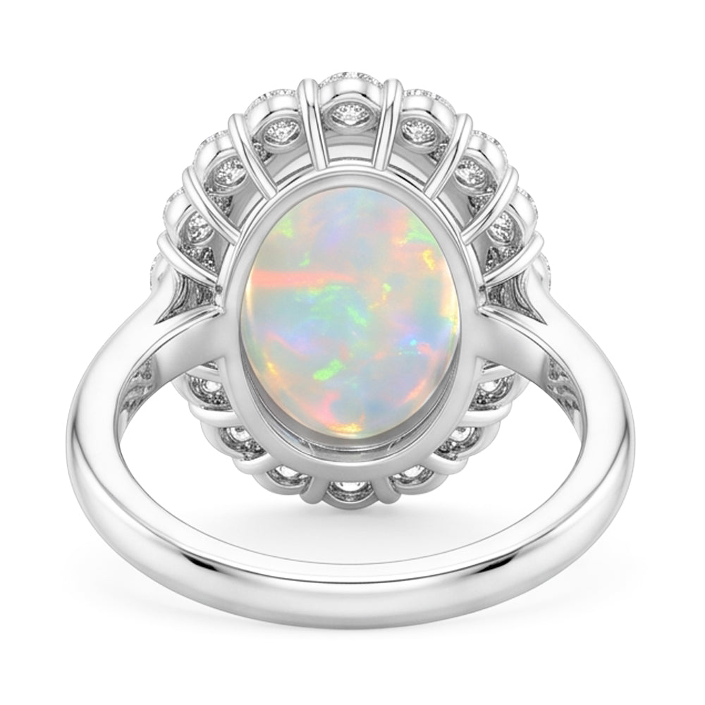 Natural Opal Ring 12.50ct - White Gold 14K