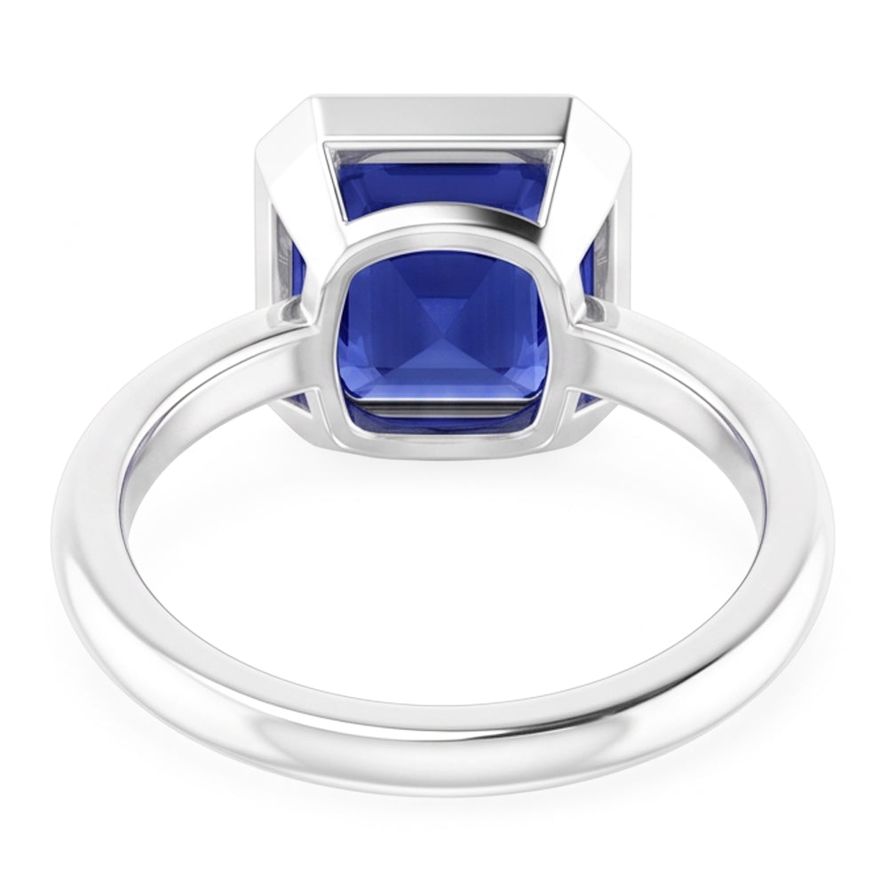 Natural Radiant Solitaire Women's Ring Bezel Set Ceylon Sapphire 2 Carats