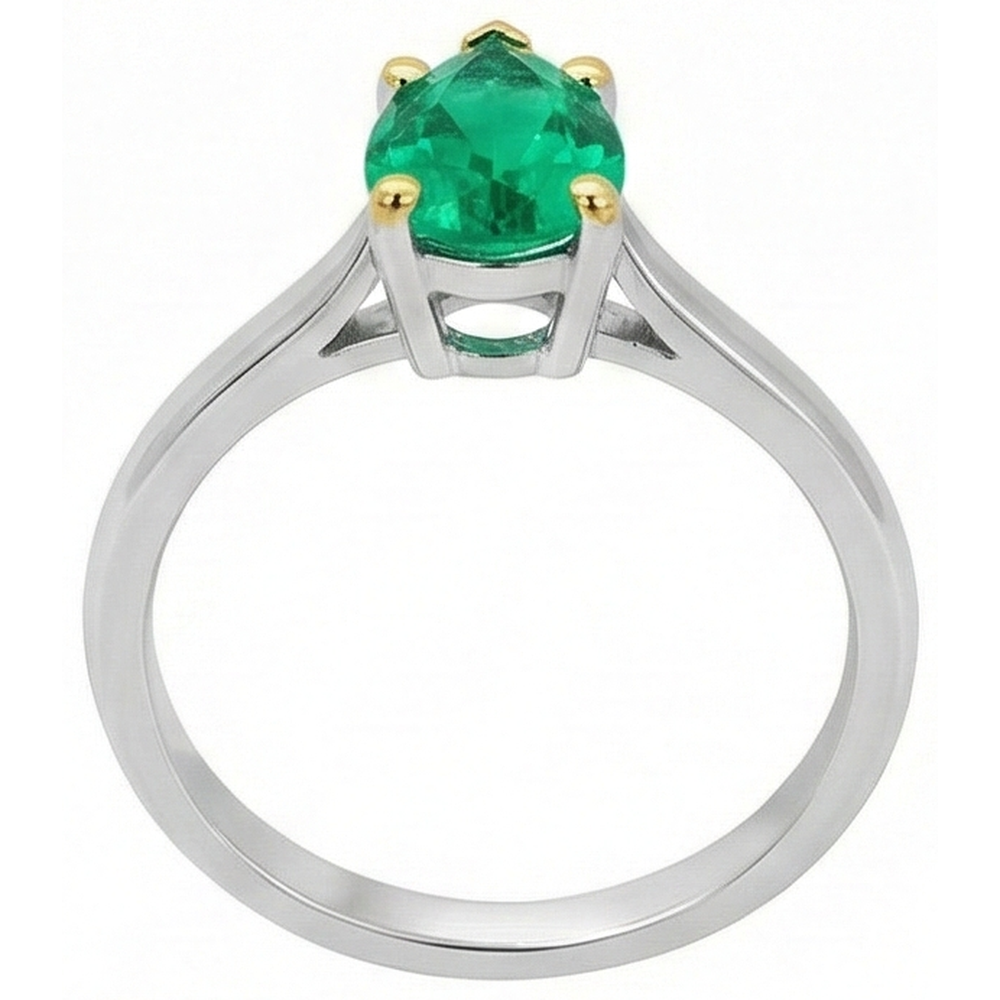 Genuine Emerald Colored Stone Ring – detail view