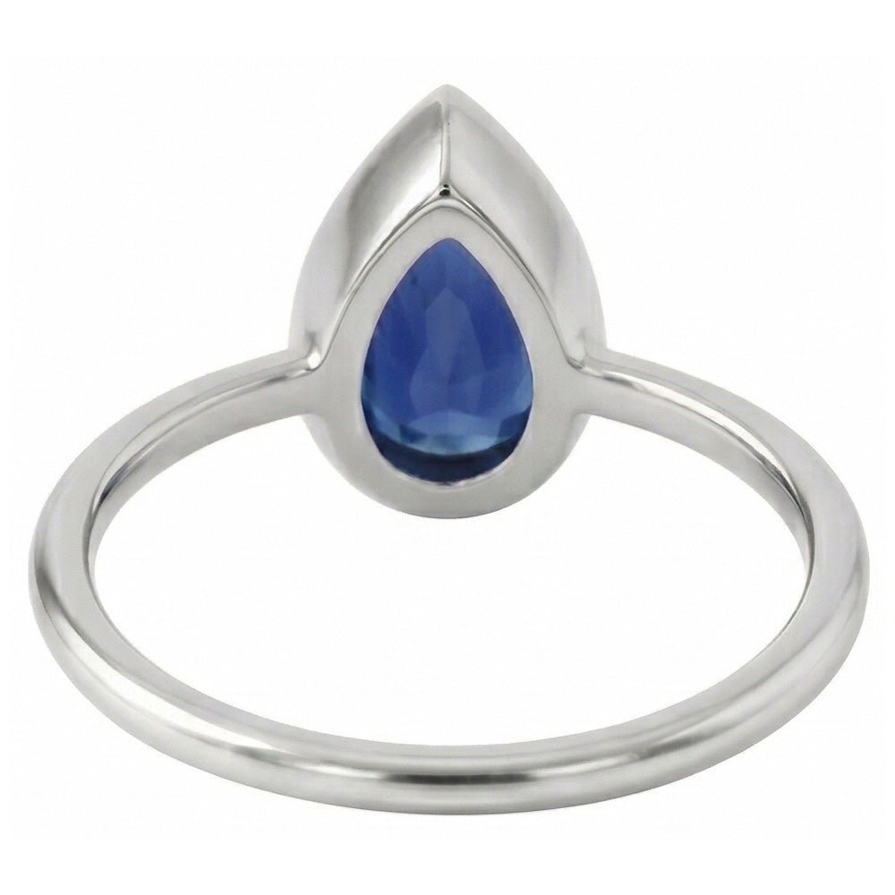 Real Royal Blue Sapphire Colored Stone Ring – profile view