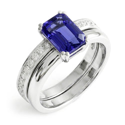 Natural Sapphire Eternity Band 2ct - White Gold 14K