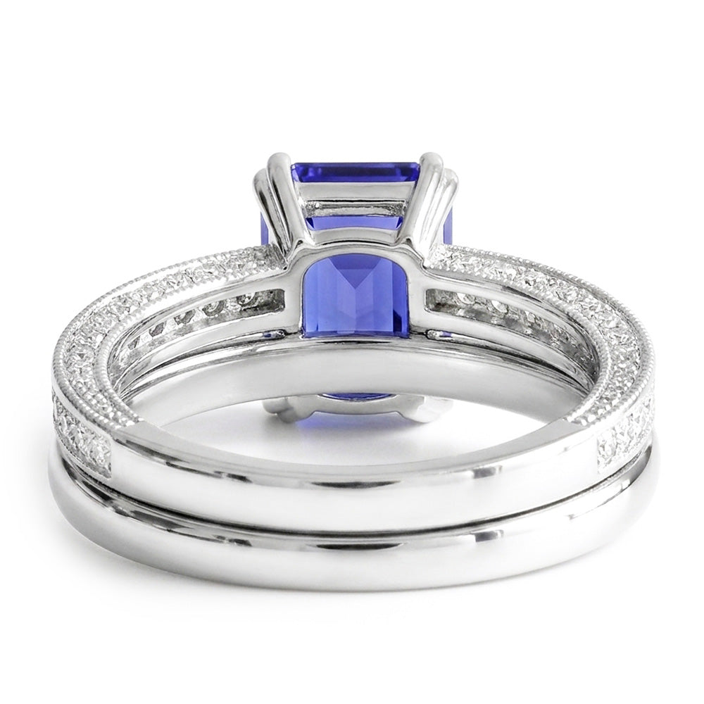 Natural Sapphire Eternity Band 2ct - White Gold 14K