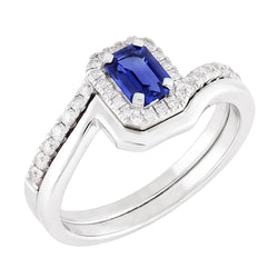Natural Sapphire Eternity Band 3ct - White Gold 14K