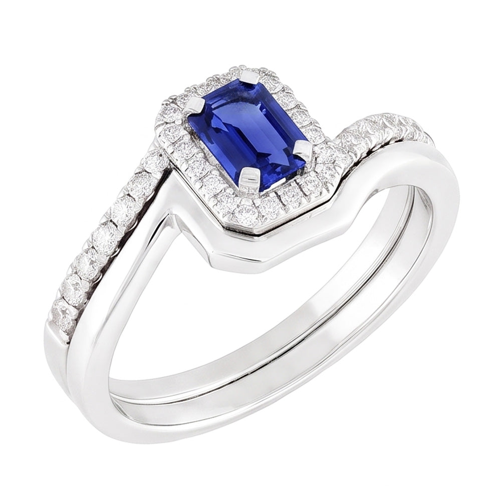 Natural Sapphire Eternity Band 3ct - White Gold 14K